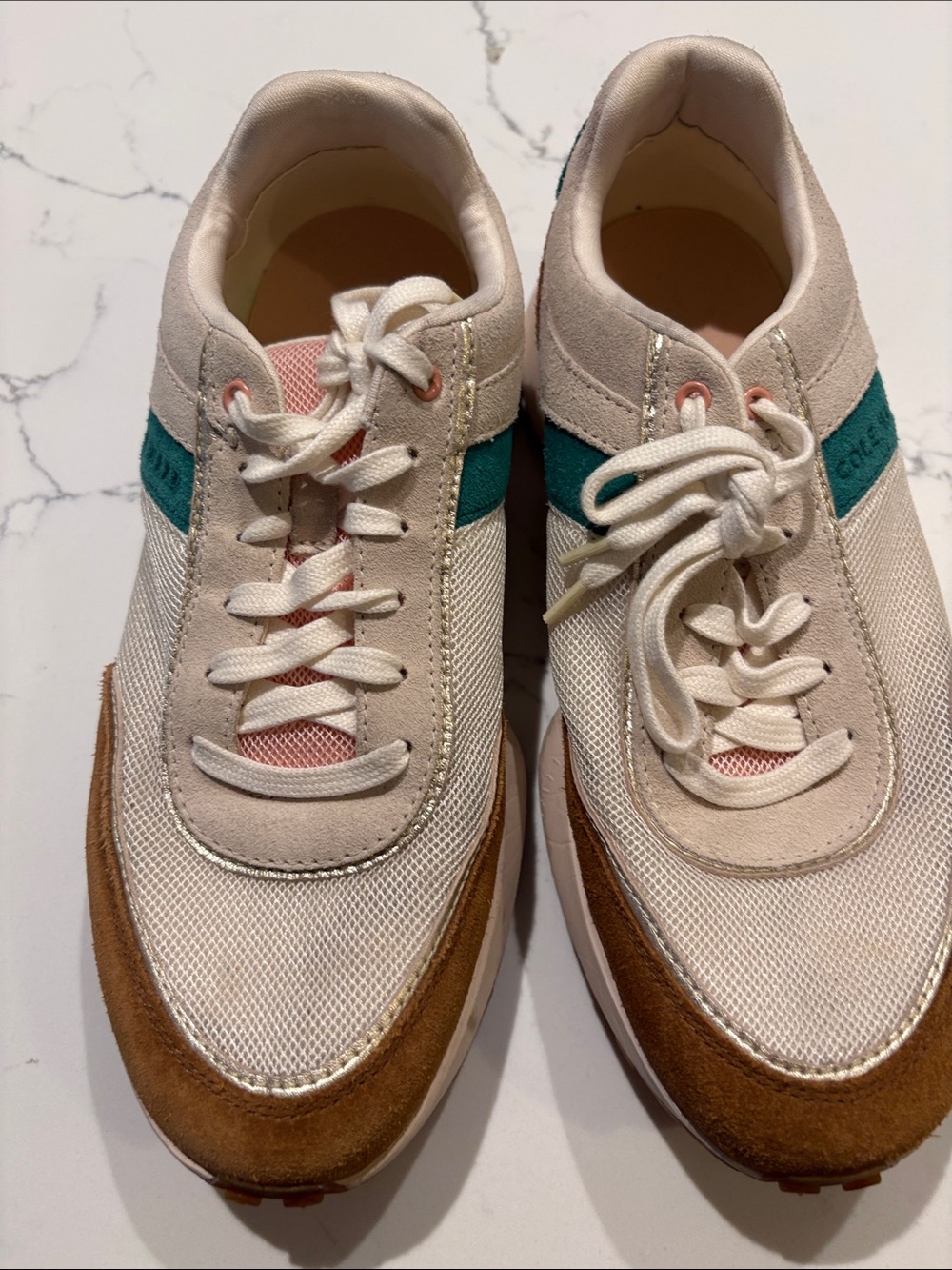Cole Haan Cream and Tan Low-Top Sneaker